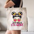 First Day Of 6th Grade Messy Hair Bun Girl Back To School Canvas Tote Bag First Day Of 6th Grade Messy Hair Bun Girl Back To School Canvas Tote Bag