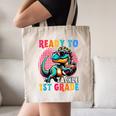 First Day Back To School 1st Grade Boys Football Dinosaur Canvas Tote Bag First Day Back To School 1st Grade Boys Football Dinosaur Canvas Tote Bag