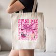 First Day Of School Girls Coquette Bow Back To School Performance Canvas Tote Bag First Day Of School Girls Coquette Bow Back To School Performance Canvas Tote Bag