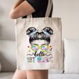 Hello 1st Grade Messy Bun Girl Back To School First Day Canvas Tote Bag Hello 1st Grade Messy Bun Girl Back To School First Day Canvas Tote Bag