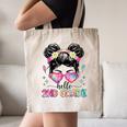 Hello 2nd Grade Messy Bun Girl Back To School First Day Canvas Tote Bag Hello 2nd Grade Messy Bun Girl Back To School First Day Canvas Tote Bag