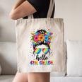 Hello 4th Grade Messy Bun Girls Back To School First Day Canvas Tote Bag Hello 4th Grade Messy Bun Girls Back To School First Day Canvas Tote Bag
