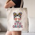 Hello 4th Grade Messy Bun Hair Back To School Girls Canvas Tote Bag Hello 4th Grade Messy Bun Hair Back To School Girls Canvas Tote Bag