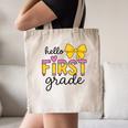 Hello First Grade For Girls Boys Cute Back To School Pencil Canvas Tote Bag