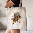 Melanin Pencil Leopard Bow Para Back To School Canvas Tote Bag