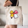 Pencil Coquette Bow Happy First Day Of School Back To School Canvas Tote Bag