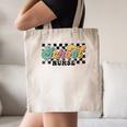Retro Checkered School Nurse Squad Back To School Graduation Canvas Tote Bag