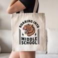 Roaring Into Middle School Tiger Back To School Boy Girl Kid Canvas Tote Bag