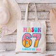 6 7 Mason Baseball Drip Number 67 Player Or 67th Birthday Canvas Tote Bag
