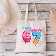 I Was 6 Now I'm 7 Meme Six Seven Baseball 7th Birthday Canvas Tote Bag