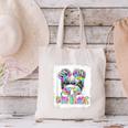 Back To School Hello 5th Grade Cute Messy Bun Tie Dye Girls Canvas Tote Bag