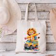 Back To School Lion School Bus 100 Days Of School Canvas Tote Bag