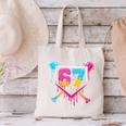 Baseball Ice Cream Drip 67 Meme Six Seven 67th Birthday Canvas Tote Bag