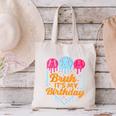 Bruh It's My Birthday Ice Cream Drip Baseball Birthday Canvas Tote Bag