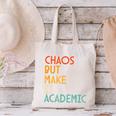 Chaos But Make It Academic Retro Back To School Canvas Tote Bag
