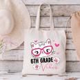 Cute 6th Grade Vibes Cat Kitten Lover Back To School Girls Canvas Tote Bag