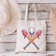Dripping Pink Baseball Crossed Bats Summer Canvas Tote Bag Dripping Pink Baseball Crossed Bats Summer Canvas Tote Bag