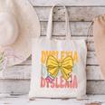 Dyslexia Interventionist Groovy Coquette Bow Back To School Canvas Tote Bag Dyslexia Interventionist Groovy Coquette Bow Back To School Canvas Tote Bag
