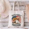Faith Family Freedom Patriotic Christian Baseball Game Day Canvas Tote Bag