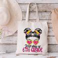 First Day Of 6th Grade Messy Hair Bun Girl Back To School Canvas Tote Bag First Day Of 6th Grade Messy Hair Bun Girl Back To School Canvas Tote Bag