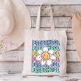 Groovy Preschool Cute Back To School First Day Of Pre K Canvas Tote Bag