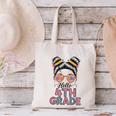 Hello 4th Grade Messy Bun Hair Back To School Girls Canvas Tote Bag Hello 4th Grade Messy Bun Hair Back To School Girls Canvas Tote Bag