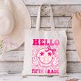 Hello Fifth Grade Coquette Bow Back To School 5th Grade Girl Canvas Tote Bag Hello Fifth Grade Coquette Bow Back To School 5th Grade Girl Canvas Tote Bag
