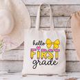 Hello First Grade For Girls Boys Cute Back To School Pencil Canvas Tote Bag