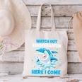 Kids Back To School Watch Out Kindergarten Here I Come Shark Boys Canvas Tote Bag