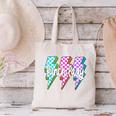 Lunch Lady Back To School Checkered First Day Of School Canvas Tote Bag
