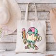 Melted Ice-Cream Baseball Mascot Pastel Pop Canvas Tote Bag
