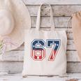 Number 67 USA Raglan Baseball Tee Canvas Tote Bag