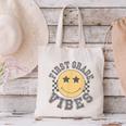 Retro First Grade Vibes Smile Face Back To School 1st Grade Canvas Tote Bag Retro First Grade Vibes Smile Face Back To School 1st Grade Canvas Tote Bag