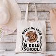 Roaring Into Middle School Tiger Back To School Boy Girl Kid Canvas Tote Bag