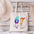 Six Seven Ice Cream Drip Cool Meme 67 Number Baseball Canvas Tote Bag