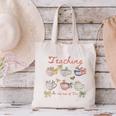 Teaching Is My Cup Of Tea Coquette Bow Floral Back To School Canvas Tote Bag Teaching Is My Cup Of Tea Coquette Bow Floral Back To School Canvas Tote Bag