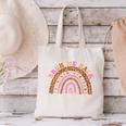 Women's Bruh We Back To School Social Worker Leopard Rainbow Canvas Tote Bag