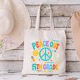 Women's Peace Out 5th Grade Retro Back To School Students Canvas Tote Bag