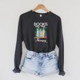 Books Are My Therapy Raglan Sleeve Sweatshirt Dark Grey Heather