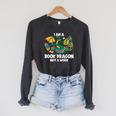 Bookworm Books Reading I Am A Book Dragon Raglan Sleeve Sweatshirt Dark Grey Heather