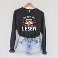 Die Tut Nix Die Will Nur Books Reading Reading Raglan Sleeve Sweatshirt Dark Grey Heather