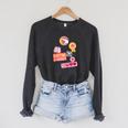 Dungeon Crawler Carl Colorful Sticker Collage LitRPG Book Raglan Sleeve Sweatshirt Dark Grey Heather