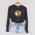 F-Bomb Retro Action Word Comic Book Cartoon Pop Art Raglan Sleeve Sweatshirt Dark Grey Heather