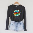 Kids Boys Felix Comic Book Superhero Name Raglan Sleeve Sweatshirt Dark Grey Heather