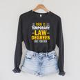 Law School Graduation Decoration Books Law Students Raglan Sleeve Sweatshirt Dark Grey Heather
