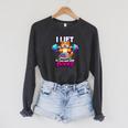 I Lift So I Can Carry More Books Bookish Fitness Humor Premium Tri-Blend Raglan Sleeve Sweatshirt Dark Grey Heather