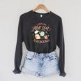 I Run ON HOT Tea & Books Reader Reading Meme Raglan Sleeve Sweatshirt Dark Grey Heather