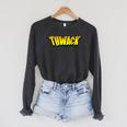 THWACK Vintage Retro Comic Book Raglan Sleeve Sweatshirt Dark Grey Heather THWACK Vintage Retro Comic Book Raglan Sleeve Sweatshirt Dark Grey Heather