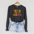 Wild About Reading Book Animal Teacher Children's Book Lover Raglan Sleeve Sweatshirt Dark Grey Heather Wild About Reading Book Animal Teacher Children's Book Lover Raglan Sleeve Sweatshirt Dark Grey Heather