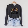 Wild About Reading Reading Books And Bookworm Library Day Raglan Sleeve Sweatshirt Dark Grey Heather